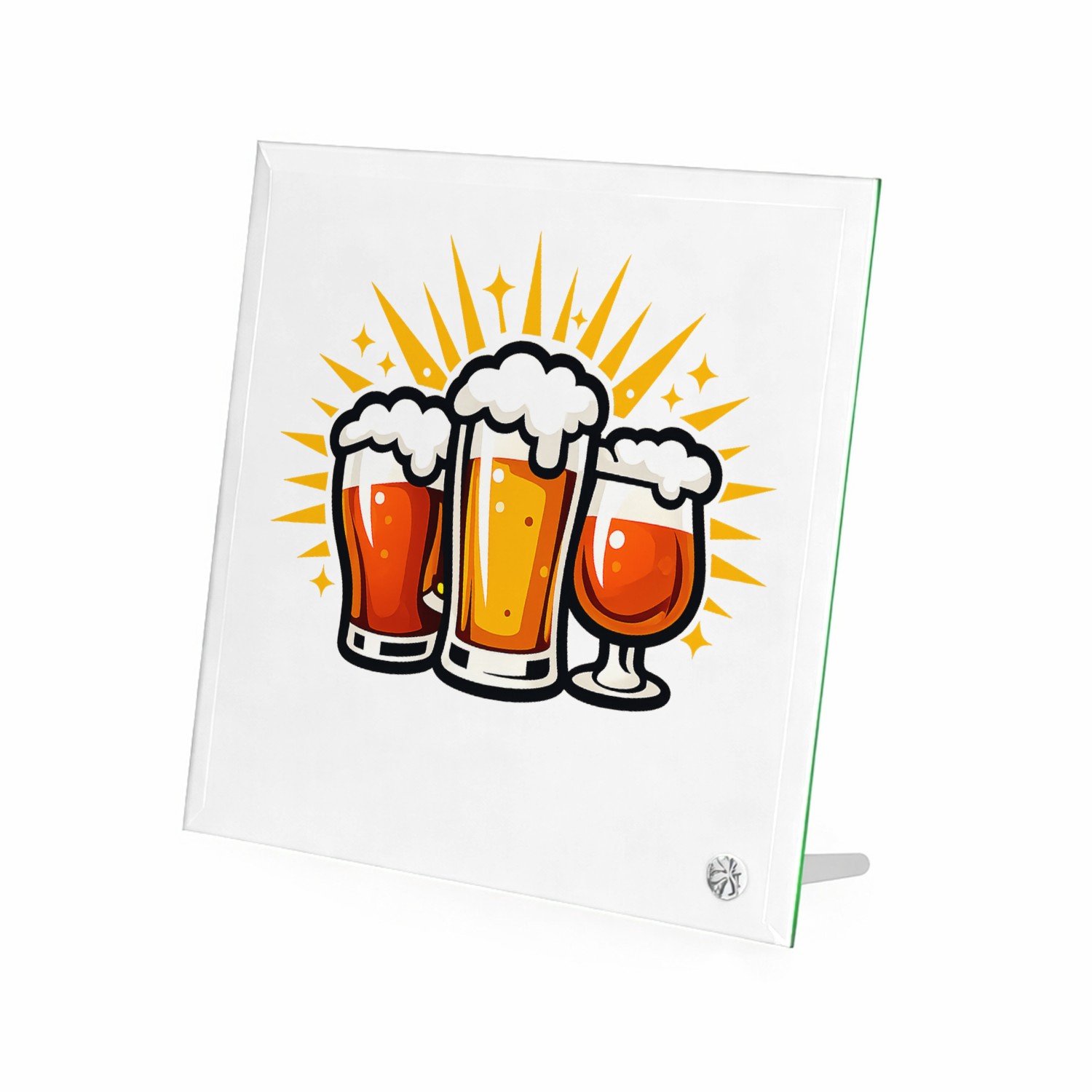 Mr Cadeautjes Glasframe 20 x 20 - design Vier glazen in een compacte, feestelijke cluster met een str | cadeau Wit