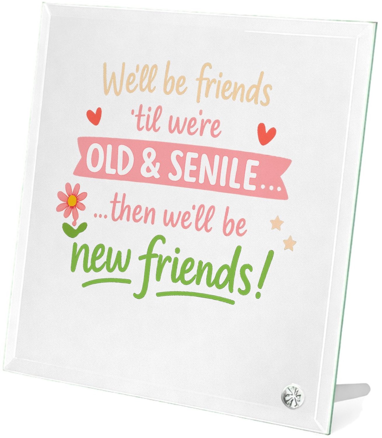 Mr Cadeautjes Glasframe 20 x 20 - design Speelse eerlijkheid met een zachte, handgemaakte uitstraling | cadeau Wit