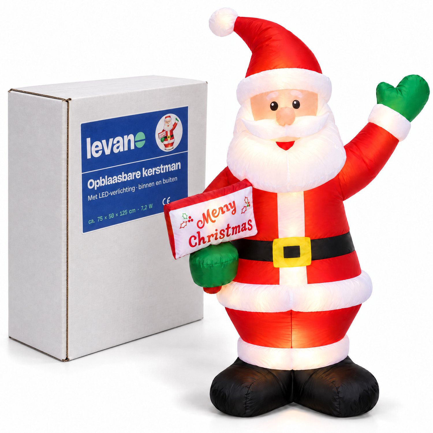Levano Kerstversiering Buiten - Opblaasbare Kerstman - Kerstfiguren Buiten - Kerstdecoratie LED - Kerstman Verlichting - Opblaasbare Figuren - Tuindecoratie Kerst - Sfeerverlichting - Lichtfiguren Kerst – foto 8
