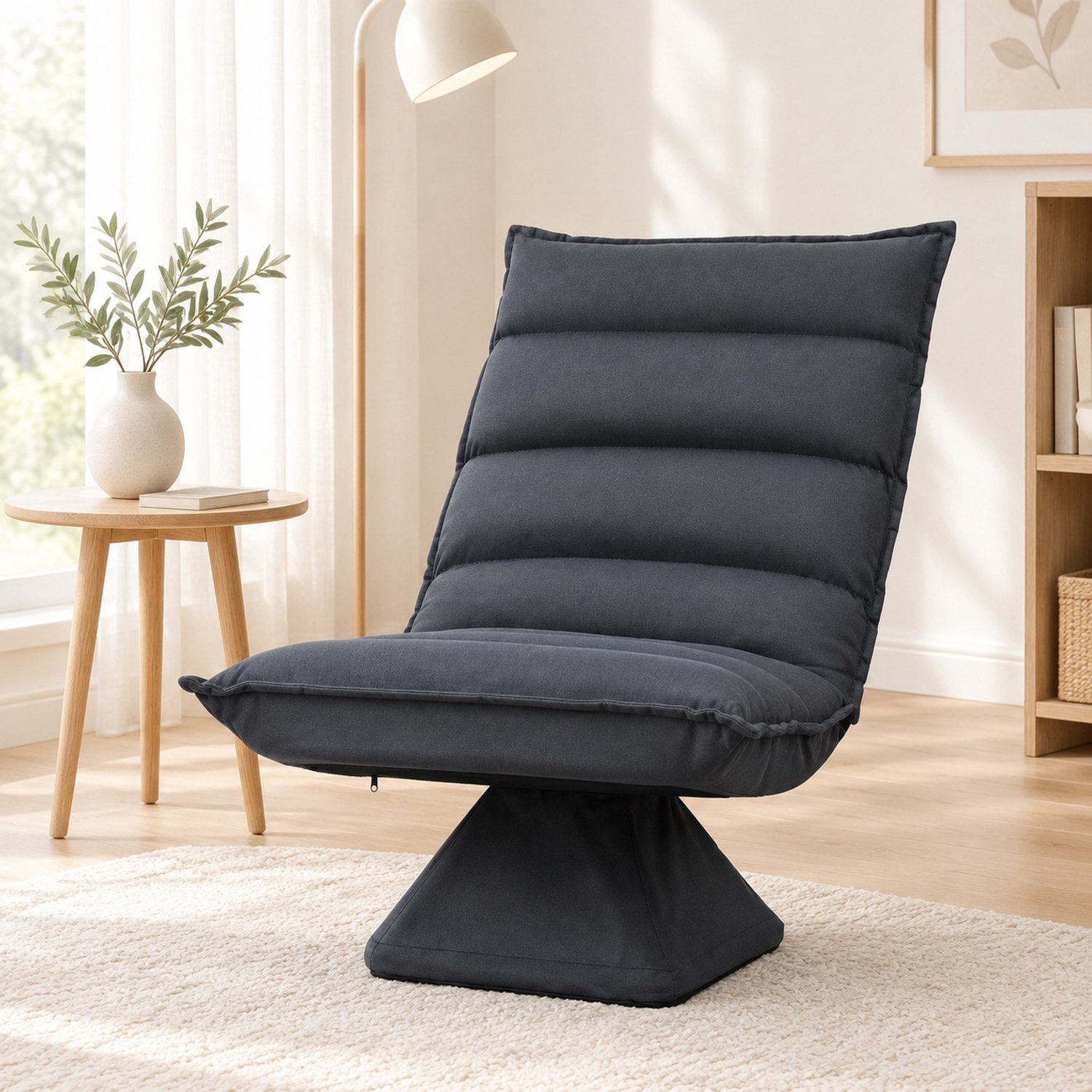 CHICFURN Relaxfauteuil - Draaibaar - 5 standen - Donkergrijs