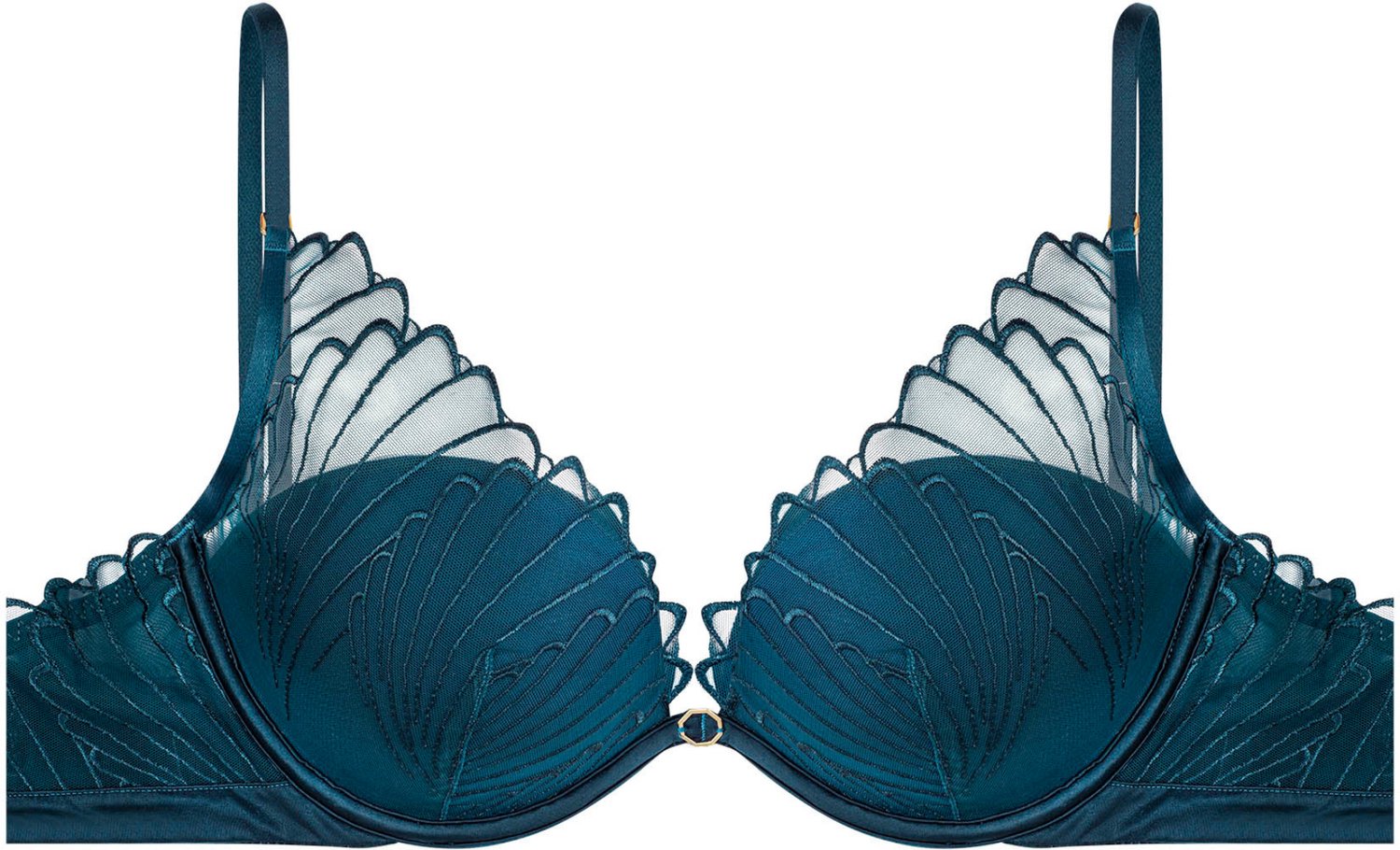 ESOTIQ Nugat - Push-upbeha - 65E - Kanten cups - Verstelbare bandjes Turquoise