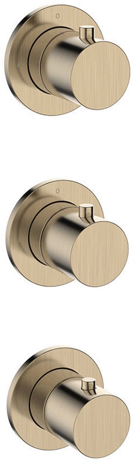 Wiesbaden Caral Afbouwdeel Thermostatische Douchekraan - Geborsteld Messing