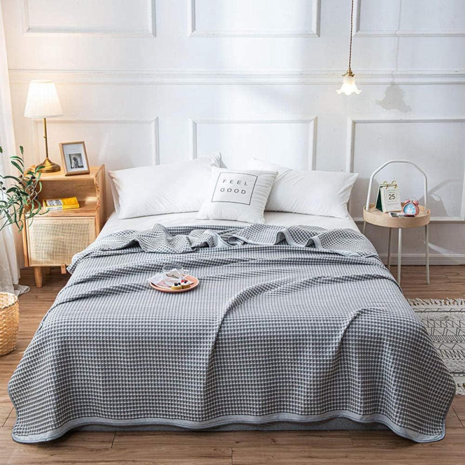 Deken 100 x 150 cm - lichtblauw - hoog ademend vermogen - comfortabel slapen voor volwassenen en kinderen - ServiceTopper