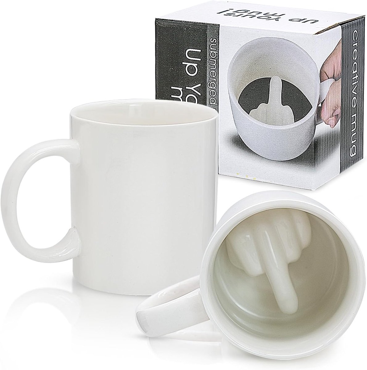 240223 Honours Vinger Koffiemok - Grappige 3D Honeyvinger Achterkant Keramische Mok Voor April Vissen Valentijnsdag Verjaardagscadeau