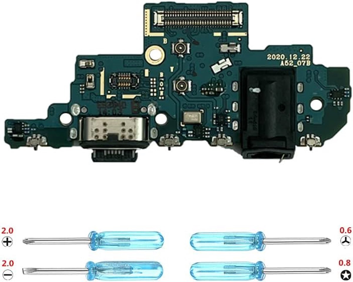 Connector voor Samsung A52s 5G (K1) SM-A528B, SM-A528B/DS, SM-A528N oplaadbus dock charging vervanging met installatiegereedschap