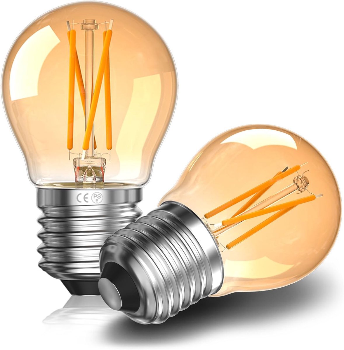 Vintage gloeilamp, E27, 4 W, dimbaar, E27-led, warmwit, 2700 K, led-filament, E27, ideaal voor retro verlichting in hotel, café, huis, bar, 2 stuks
