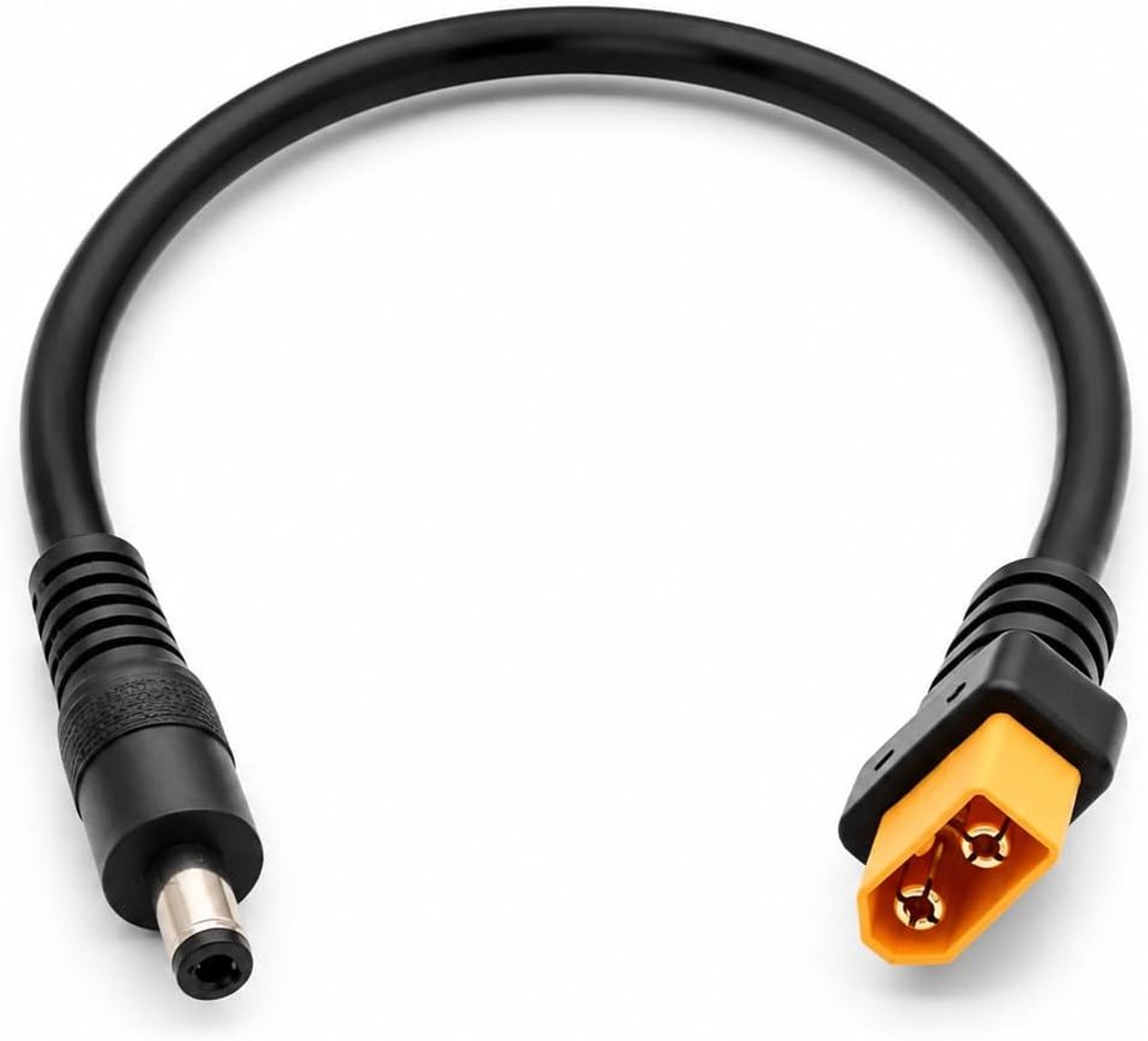 Adapterkabel voor FPV drone - XT60 naar DC5.5mm 2.5mm mannelijke kabel 30cm | 14AWG koperen kabel compatibel met Fatshark Skyzone, TS100 soldeerbout, zonne-generatoren