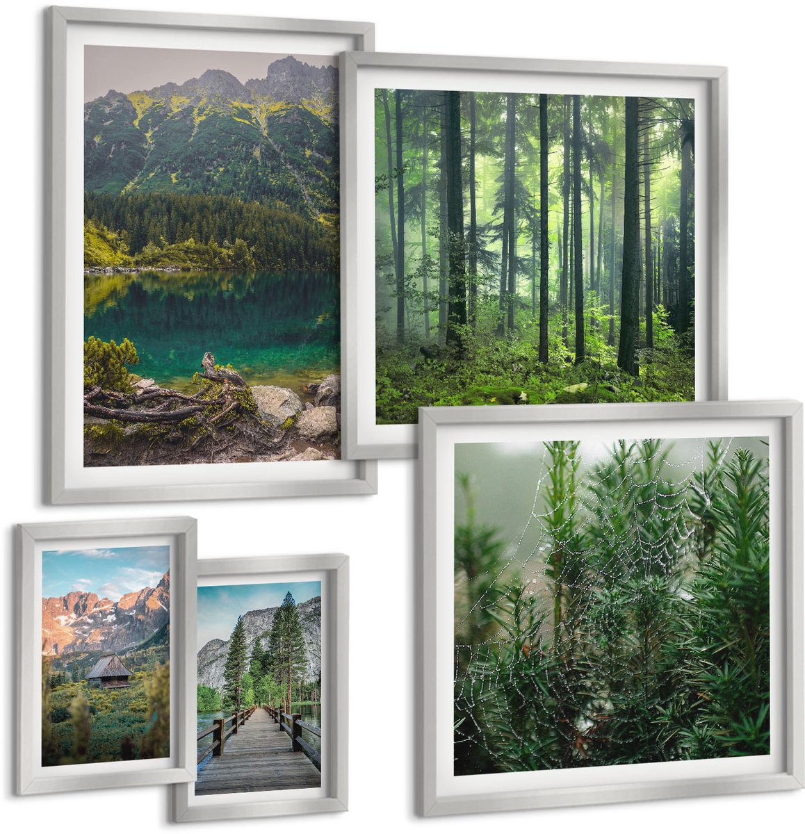 Coloray 5-Delige Schilderij Set - Rustgevende Zen-Afbeeldingen Met Water, Stenen En Boeddha - 20 x 30 cm - Decoratieve Schilderijen - Wanddecoratie - Hal - Interieur Decoratie