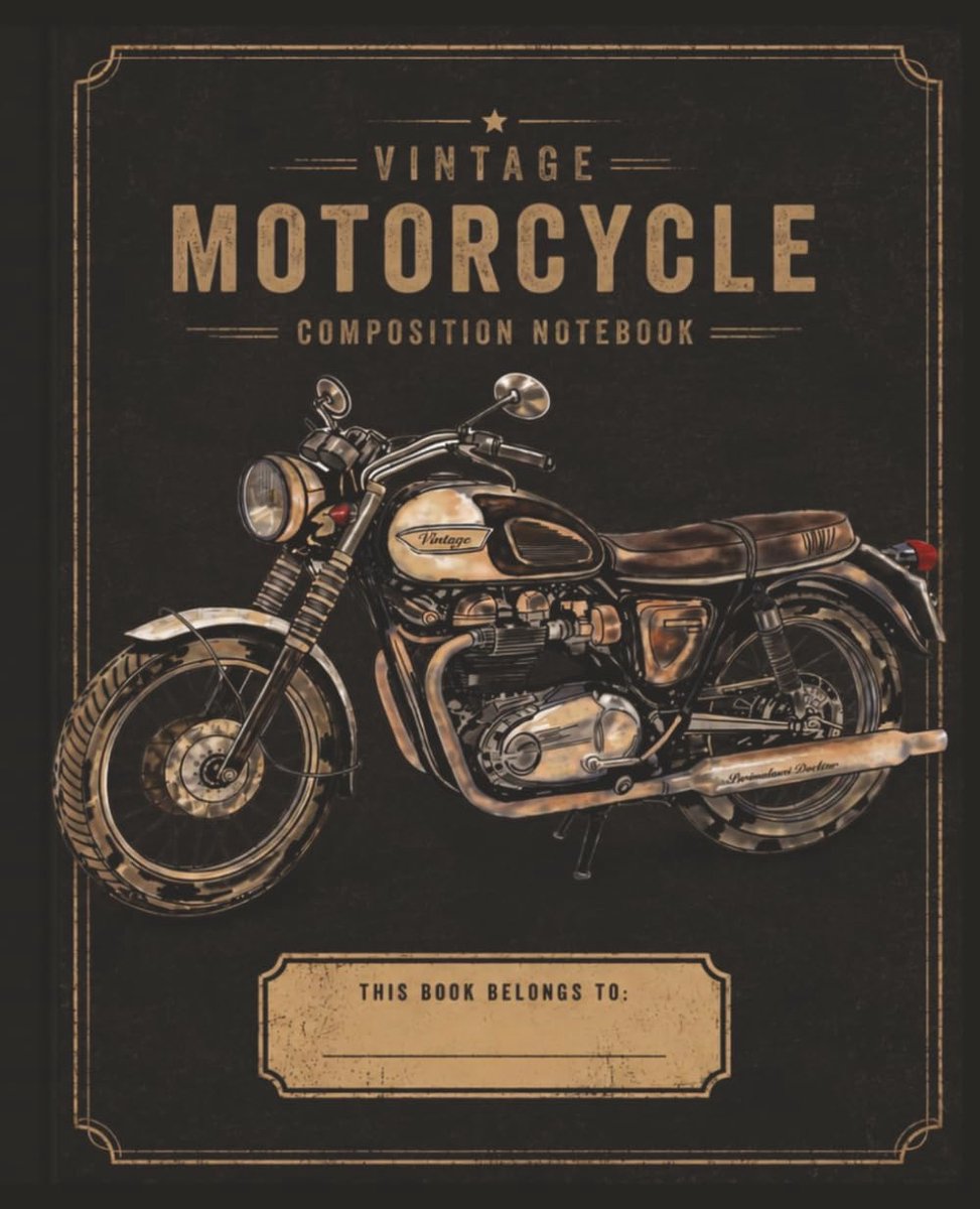 Vintage Motorcycle Composition Notebook: Classic Motorcycle Journal - ShopVlot