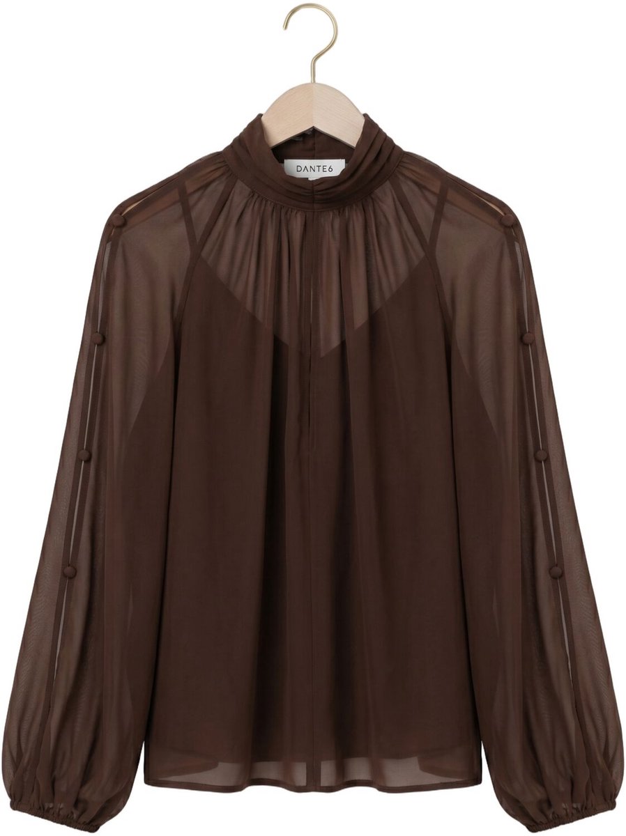 DANTE6 Sonia Boho Sleeve Detail Blouse Blouses Dames - Bruin - Maat S