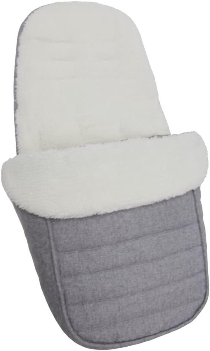 Baby Voetenzak - Wandelwagen zak - Warm Blijven - 2-IN-1 Design - 90 x 50 cm - Grijs/Wit Fleece