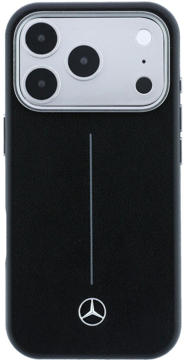 Mercedes-Benz Backcase hoesje geschikt voor Apple iPhone 18 Pro/17 Pro - Effen Zwart - Leer van Mercedes-Benz — afbeelding 3