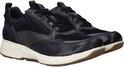 Donkerblauwe Xsensible veterschoenen met suède, lakleer en zijritssluiting.