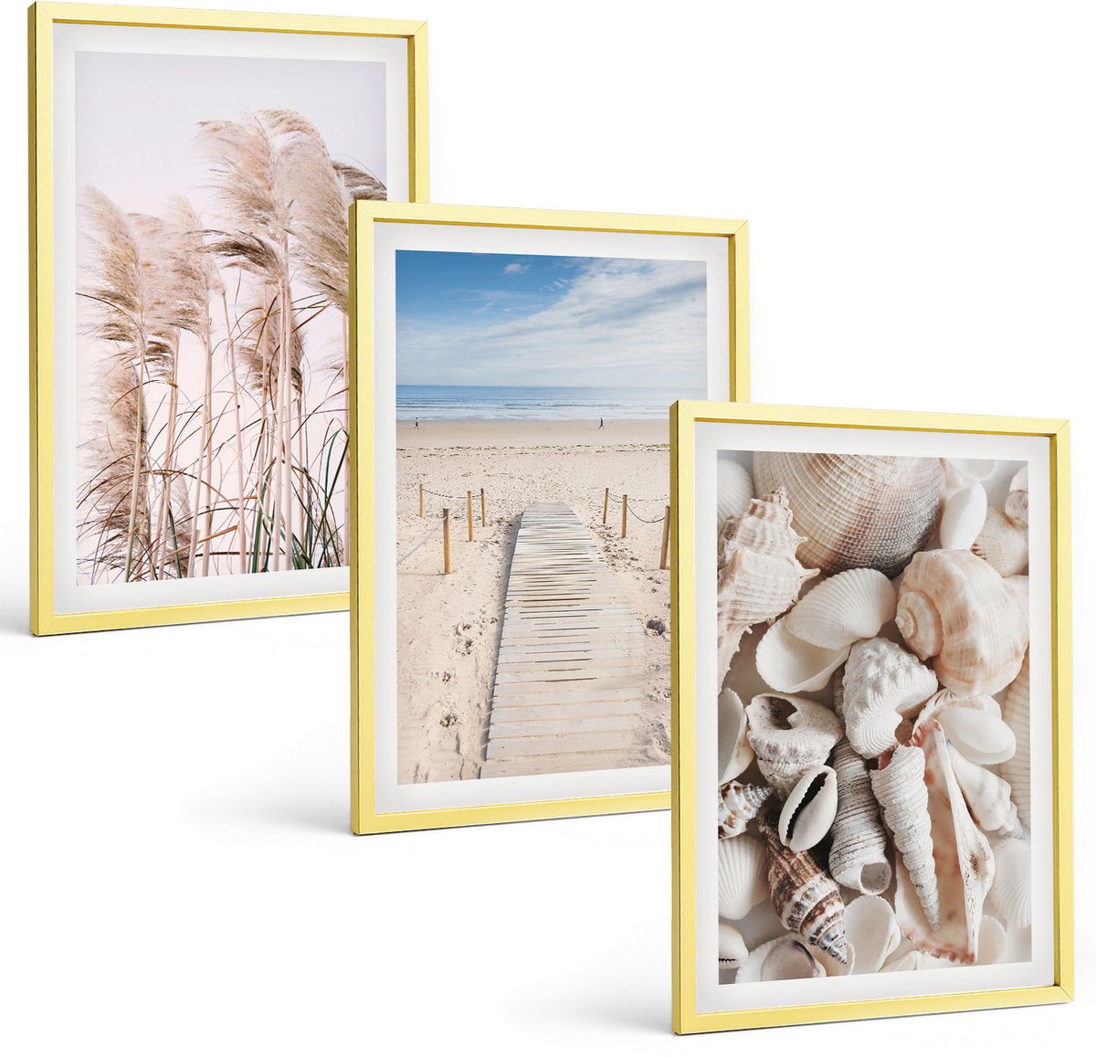 Coloray 3-Delige Schilderij Set - Bloemenpatronen Uit Amsterdam, Parijs En Londen - 40 x 40 cm En 40 x 60 cm - Wanddecoratie - Schilderijen Set - Interieur - Moderne Wanddecoratie