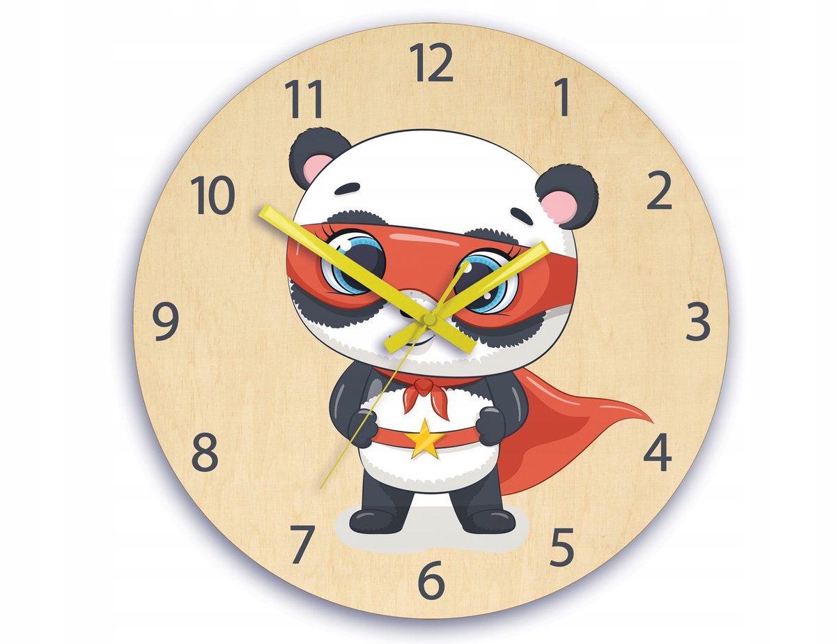 Moderne Panda Wandklok voor Kinderkamer - Stille Kwarts Beweging