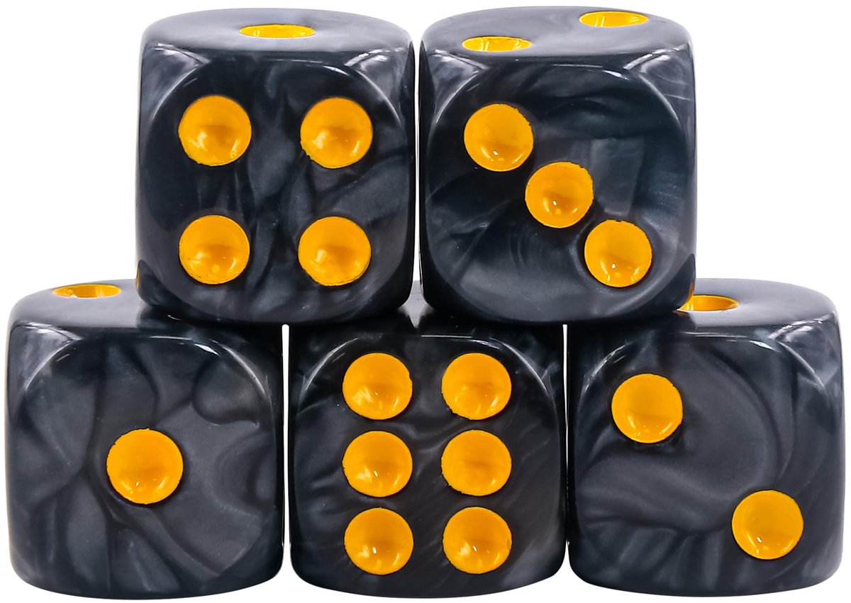 Epic Forge 5 dobbelstenen 6 zijden - Black Pearl - ShopVlot