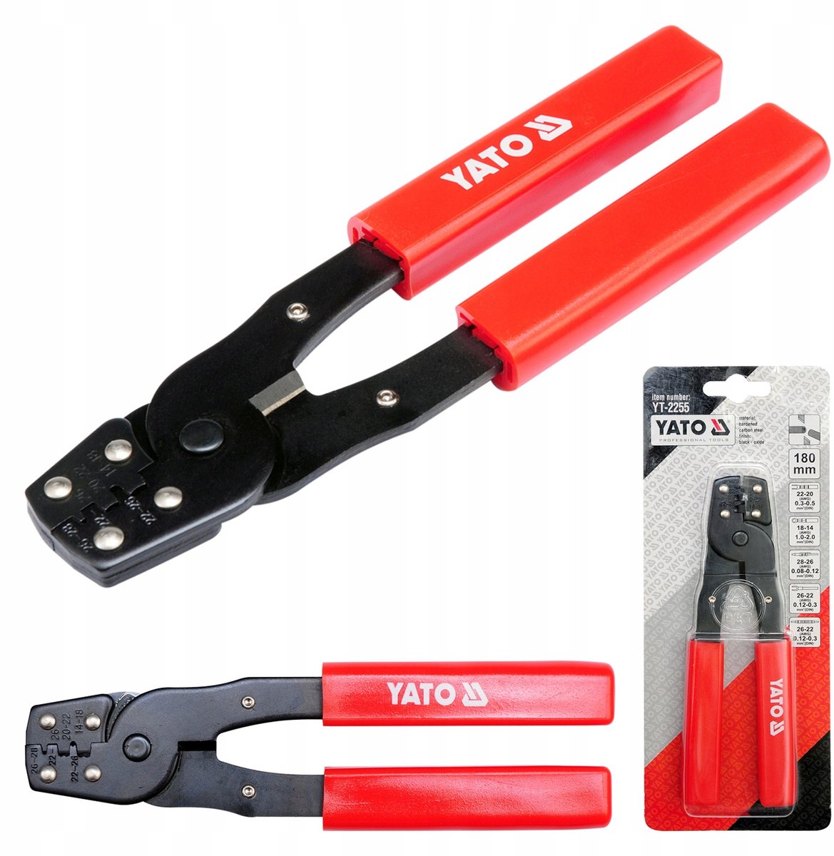 Yato Krimptang 0.08-2mm² 180mm voor Geïsoleerde en Ongedoelde Connectoren