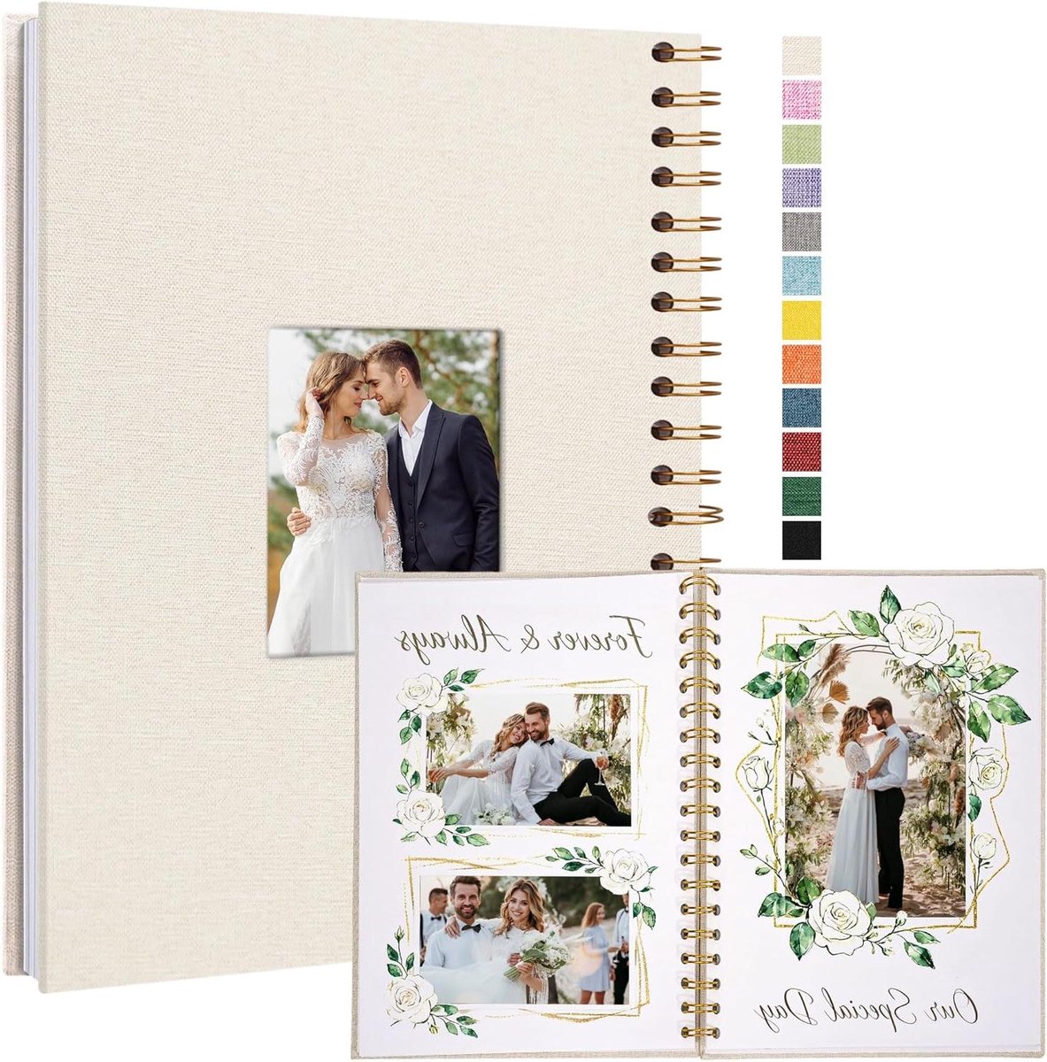 Plakboek Album - Fotoalbum Linnen - Herinneringen Bewaren - Zuurvrij Papier - 28 x 20.5 cm - Beige