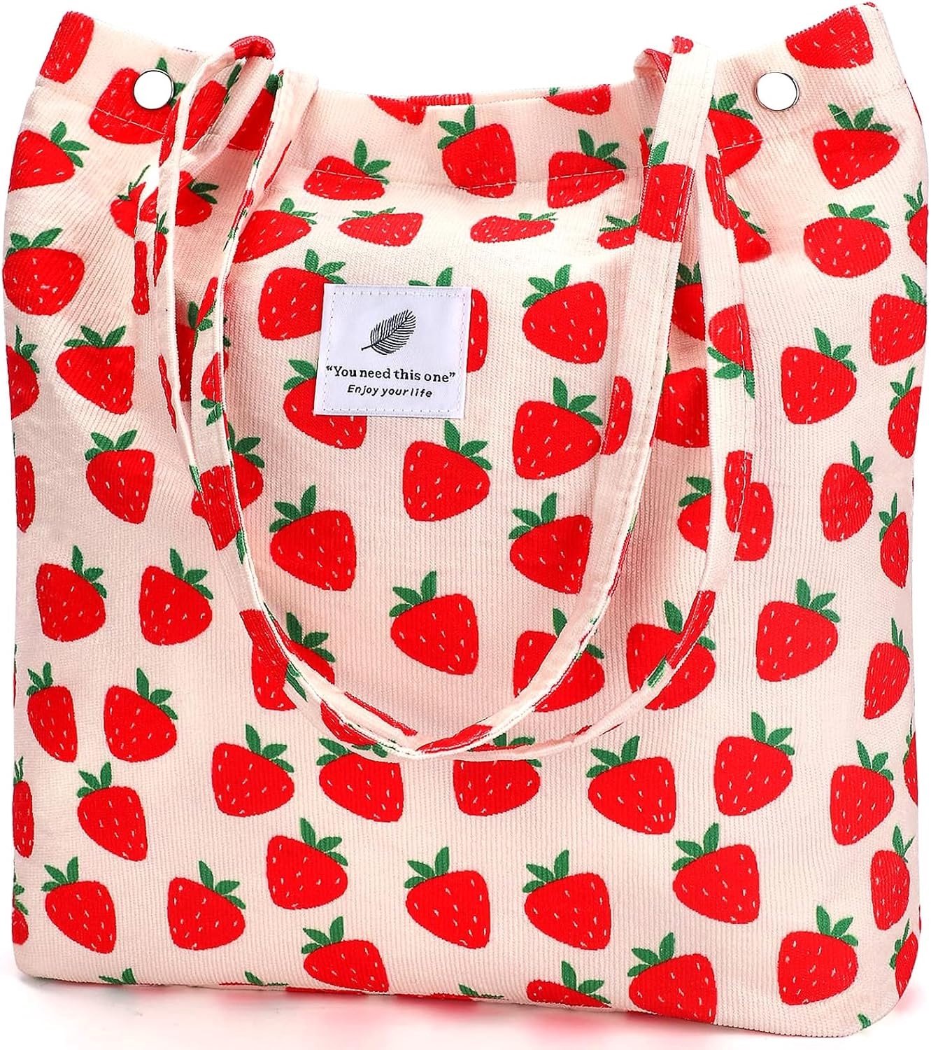 Stijlvolle witte schoudertas van corduroy voor dames, trendy en veelzijdig voor elke gelegenheid