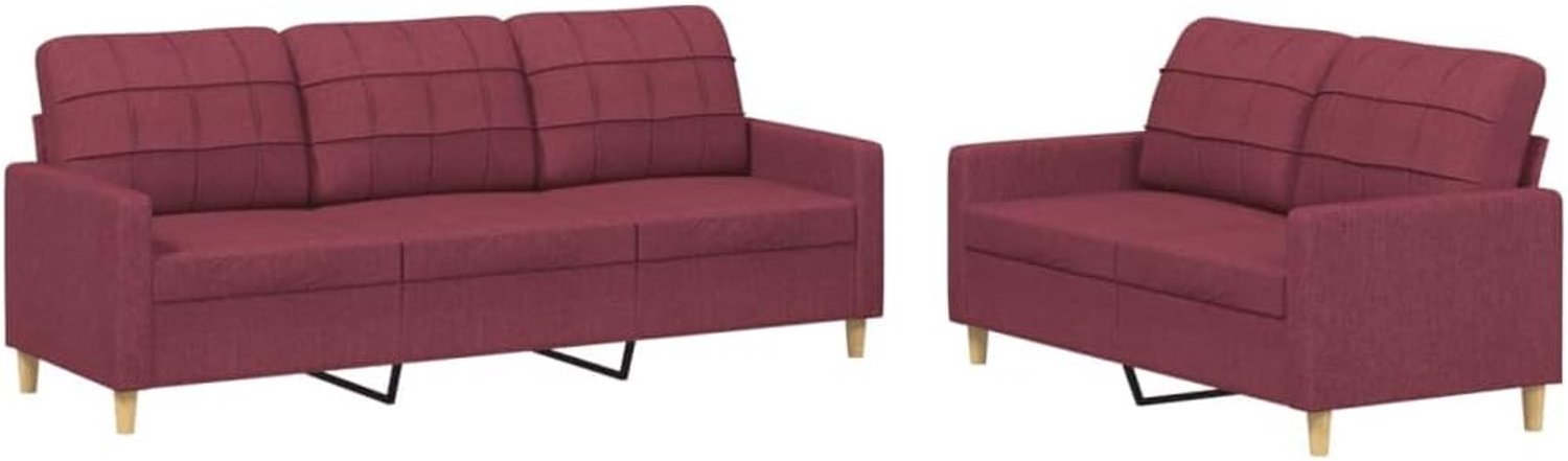 Set van 2 stuks, met kussens, wijnrood, voor woonkamer, slaapkamer, logeerkamer