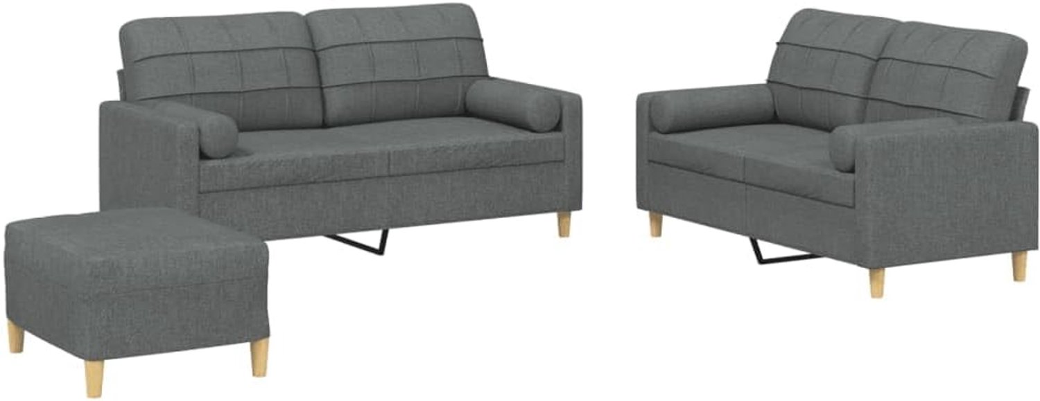 3-delig, met kussens, donkergrijs, voor woonkamer, kantoor, slaapkamer, logeerkamer