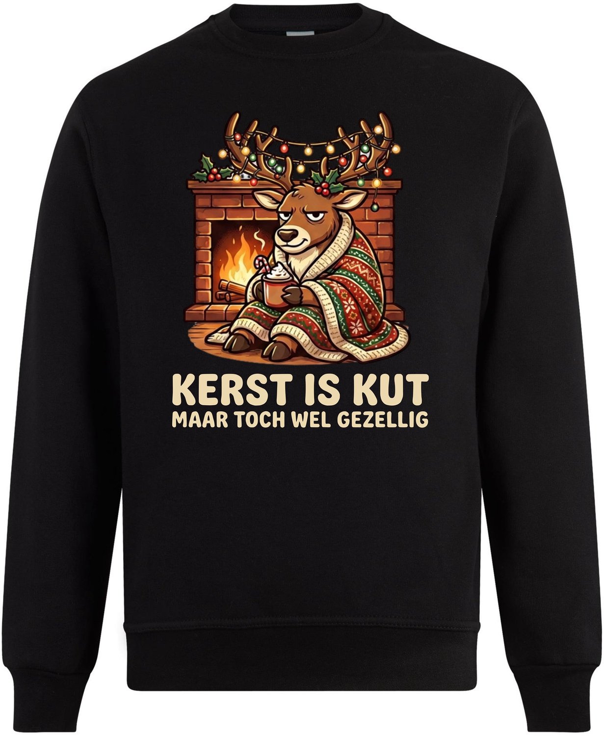 Kerst Is Kut Maar Toch Wel Gezellig Kersttrui - Dames Heren - Rendier - Unisex - Kerst Cadeau - Grappig - Foute Kersttrui - Maat XL