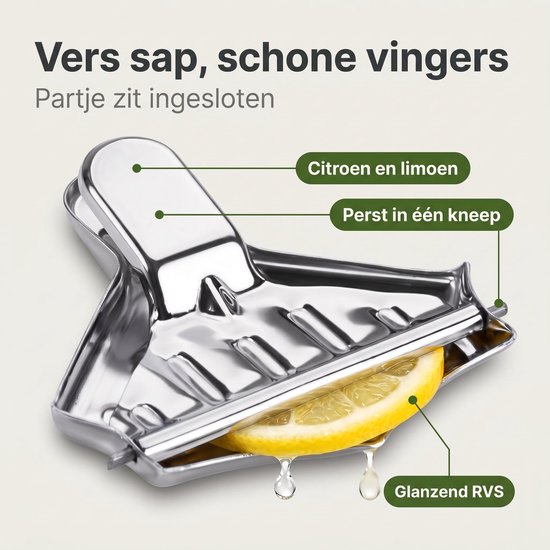 Cheqo® Citroenknijper - Citroenpersje - Citroenschijfpers - Citroenpers voor op Tafel - Citruspers voor Citroenpartjes - Lemon Squeezer - Limoenknijper - Bar Accessoires - voor Thee, Vis en Cocktails van Cheqo — afbeelding 3