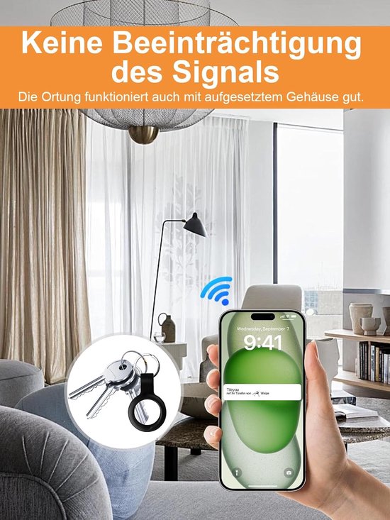 Hoesjes voor Chipolo anti-verlies tracker, siliconen hoes met grote gaten (geschikt voor ouderen, huisdieren, rugzak, bagage, kinderen, sleutel), krasbestendig, zwart — afbeelding 3