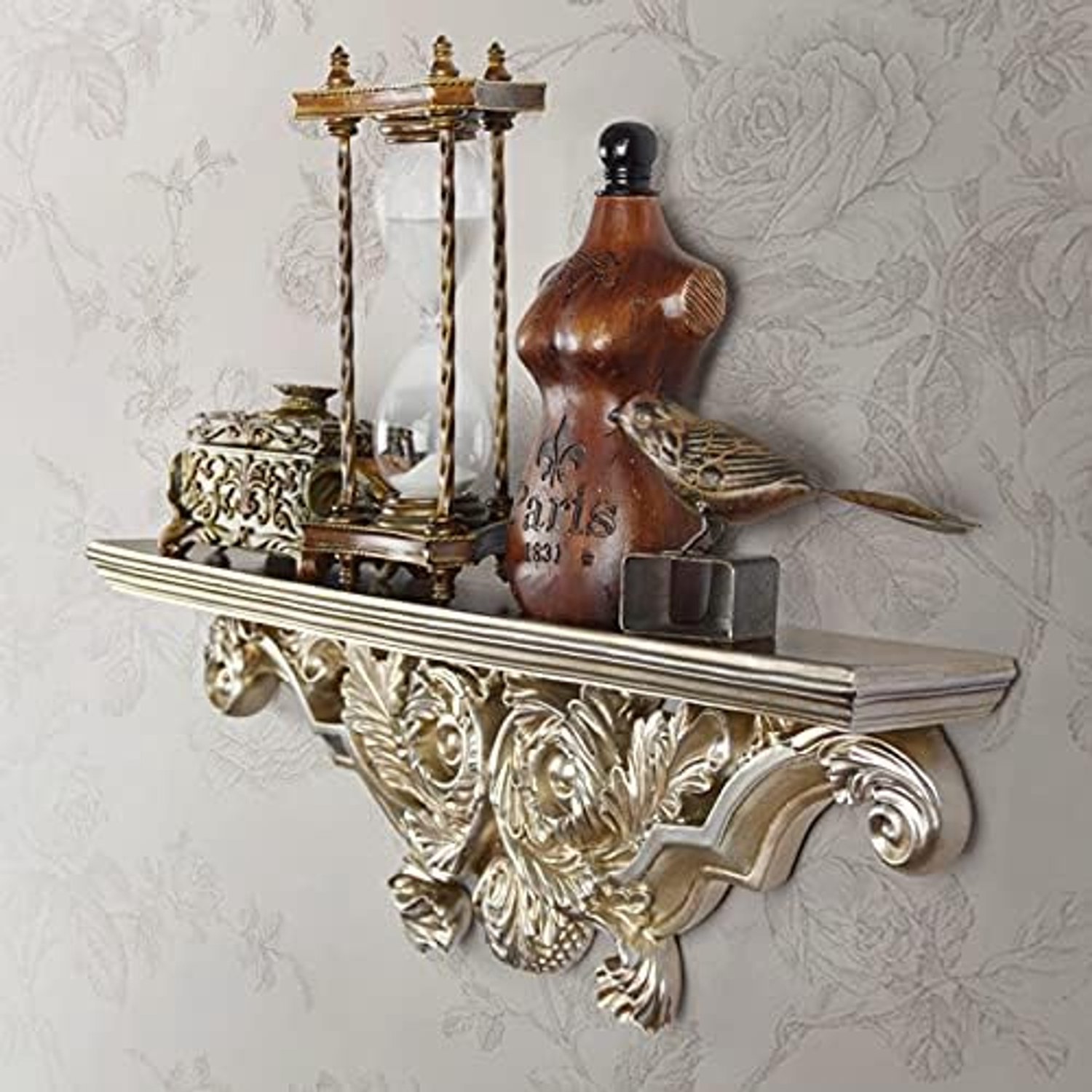 Plank muur opknoping houder decoratie verpleegster planken hars decore hangende plank thuis opslag rack woonkamer artware (Color : Gold large size)