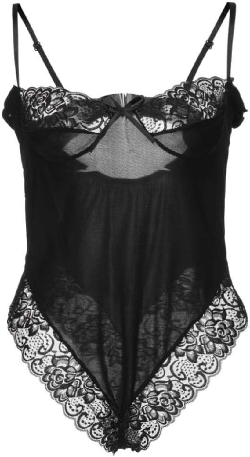 & ondergoed Dames Plus-size Sexy Lingerie Doorzichtig Ondergoed Verleiding Nachthemd Beha Kanten Beha Erotische Porno Dames -Zwart_L