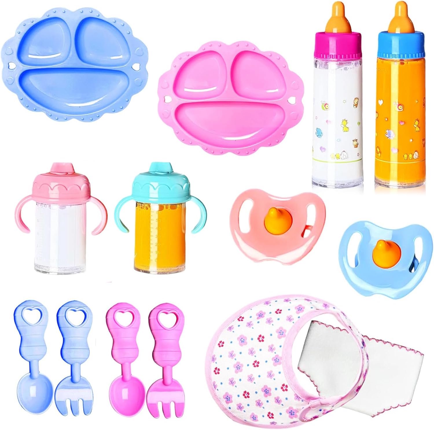 Fles voor poppen, 14 stuks, poppenaccessoires voor kinderen