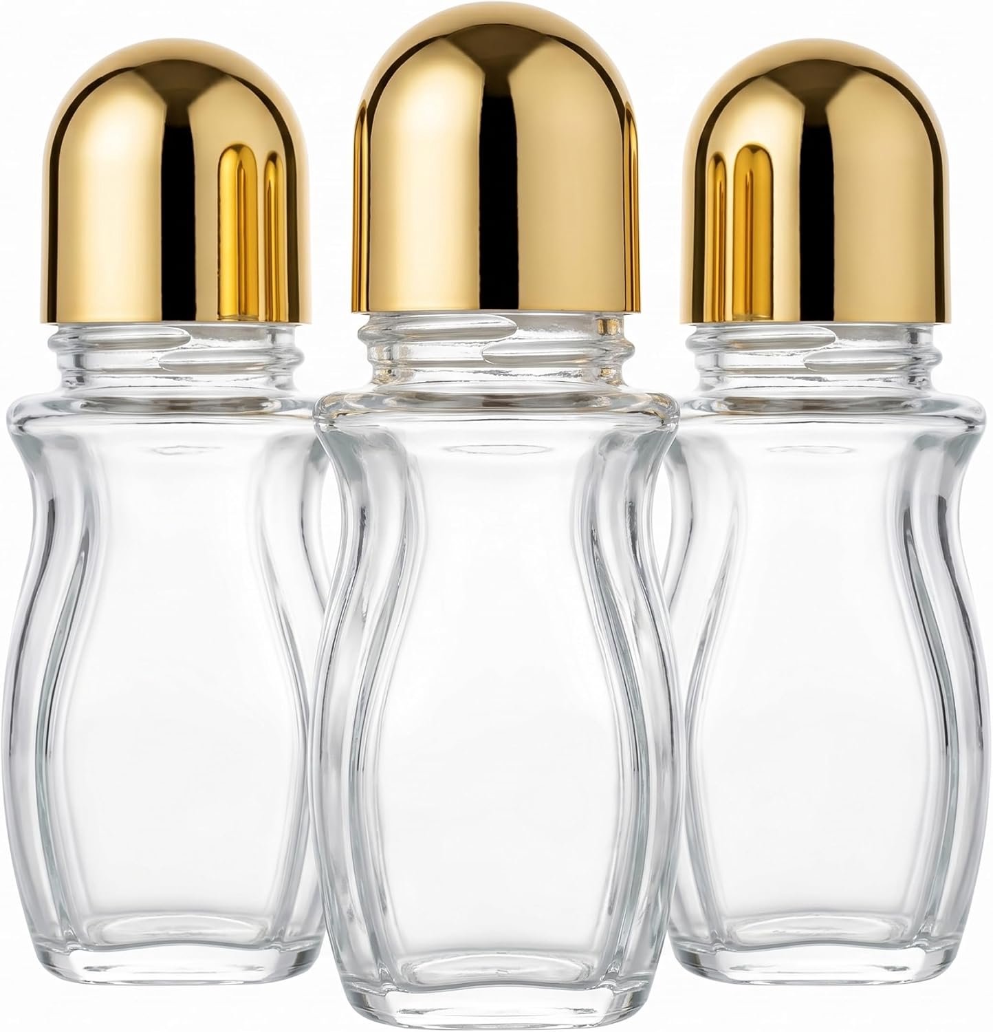 3 stuks Roller Ball Applicator 50ml Lege Glazen Roller Flessen Dikke Clear Rollerball Fles met Lekvrije Cap Draagbaar voor Oliën Parfum DIY Vloeistof.