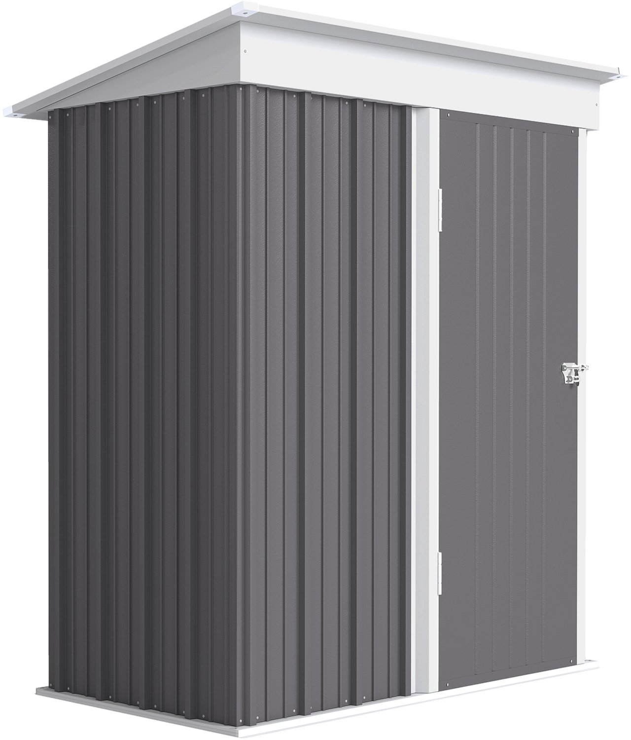 Sunona Tuinhuis - Metalen opbergkast voor tuingereedschap met verstellbare planken - 161 x 95 x 163/181 cm - Grijs