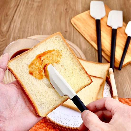 Spatelset - 4-delige Ergonomische Sleep | Keukenschraper Voor Het Bakken Van Brooddeeg,Voor Gebruik In, Appartement, Camping, Picknick, Bij Het Bakken, Koken, Roeren En — afbeelding 4