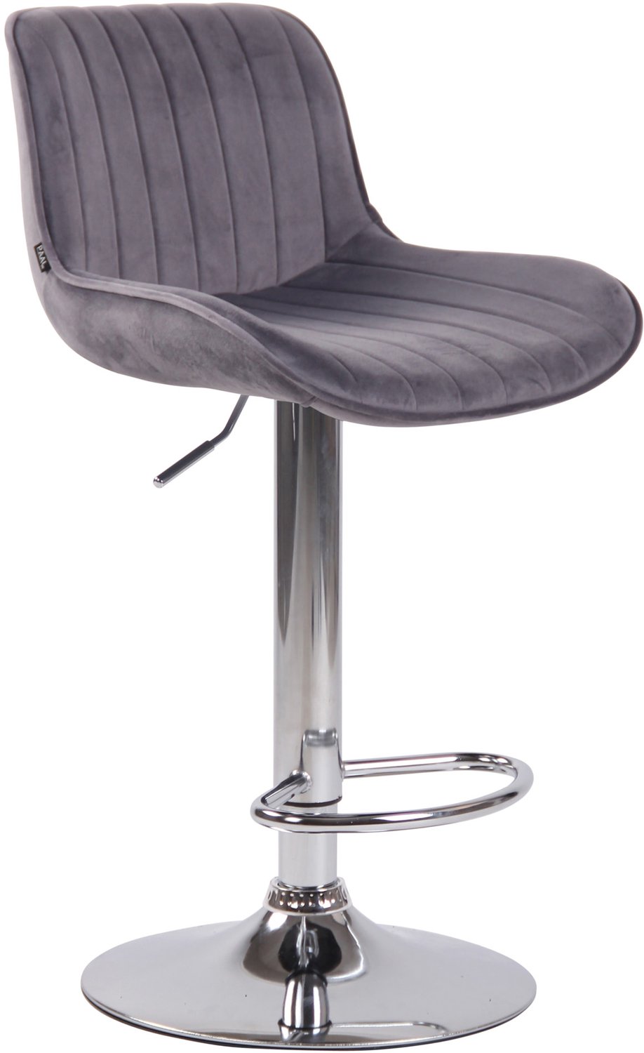 Luxe Comfort Barkruk - Fluweel - Donkergrijs donkergrijs chroom