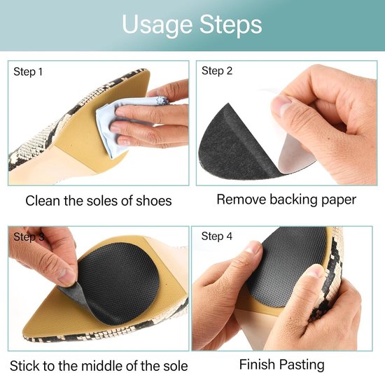 4 paar antislip schoeninlegzolen, zelfklevende zoolbescherming, silicone zolen voor mannen en vrouwen (beige, zwart) - Comfort, Grip en Ondersteuning — afbeelding 3