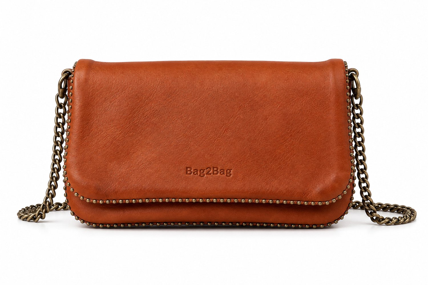 Bag2Bag Frost Tasje met Ketting - Cognac