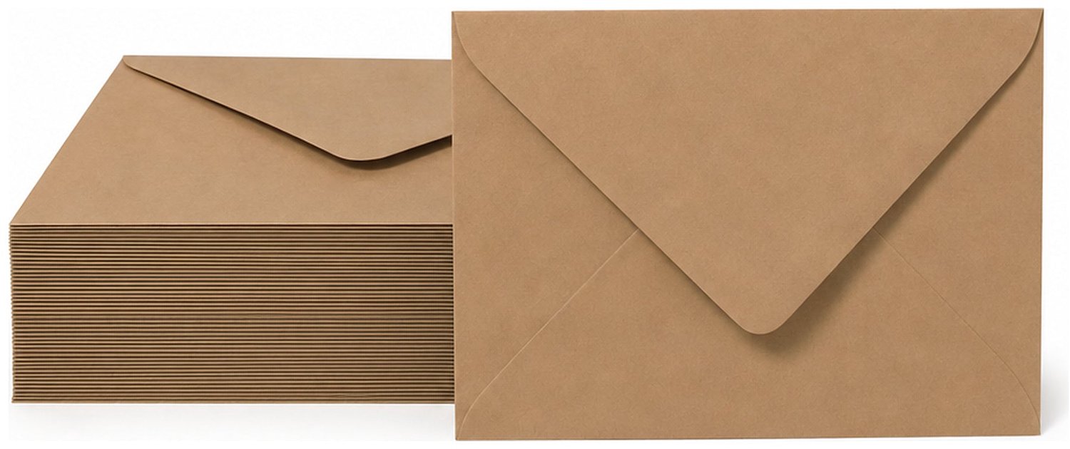 Enveloppen Bruin 11x15.6 cm - 100 stuks - 120 gram - Bruine Enveloppen A6 - Wenskaart Envelop