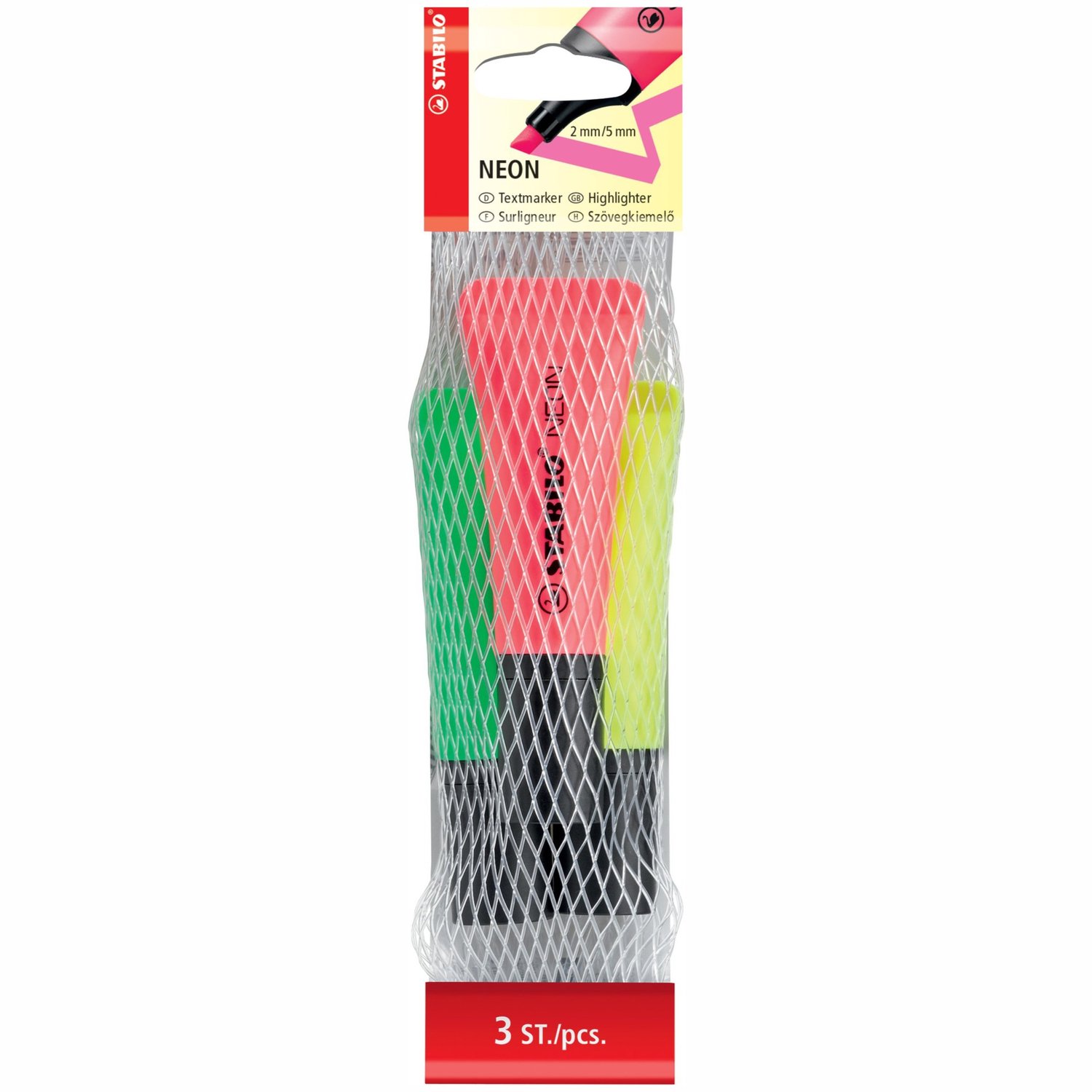 Stabilo Neon Markeringen Set - 3 Levendige Kleuren