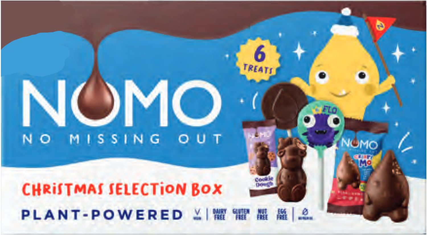 Nomo Christmas Selection Box - Engelse chocolade - 10 x 76 g