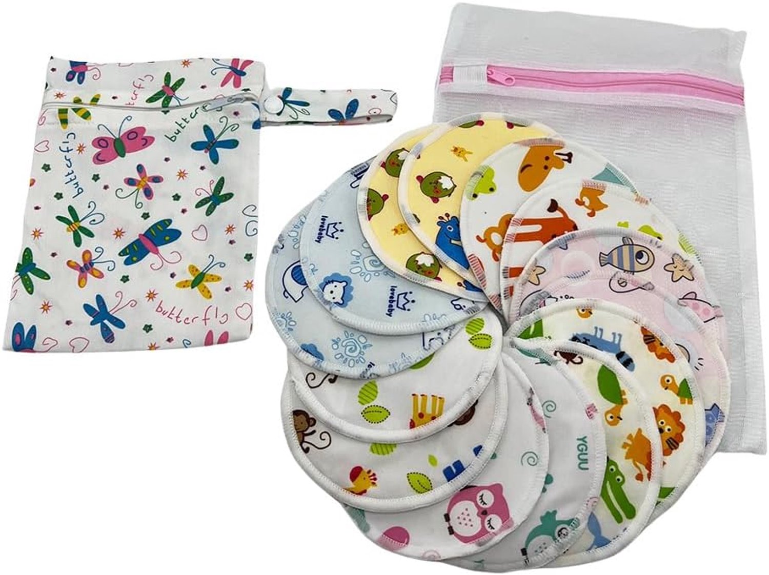 Verpleegpads 14 stuks, wasbare borstpads borstvoeding benodigdheden, pasgeboren benodigdheden voor babyjongens en meisjes, postpartum Essentials voor mama, superzacht en