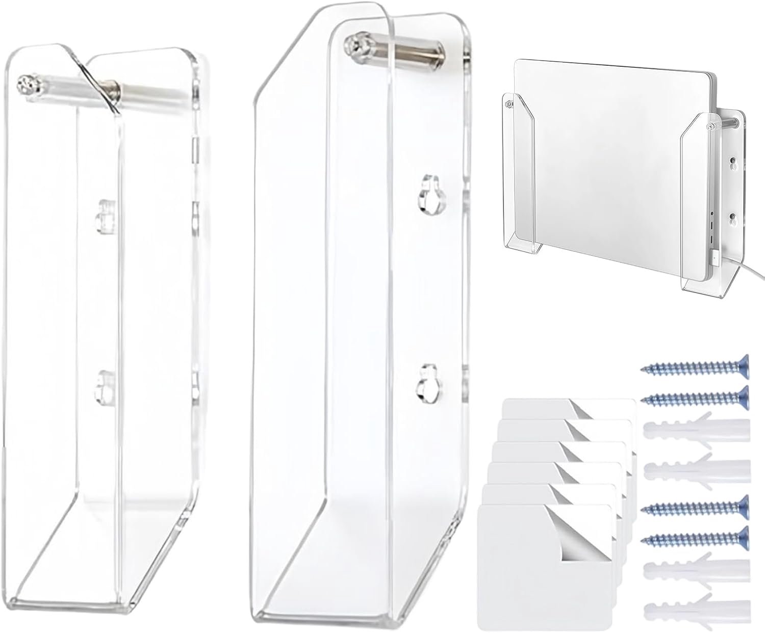 Doorzichtige acrylhouder, krasbestendige ruimtebesparende opslag voor laptops, toetsenborden en tablets, onzichtbare wand- of bureau-organizer voor binnen, studie, campers, reizen, werk
