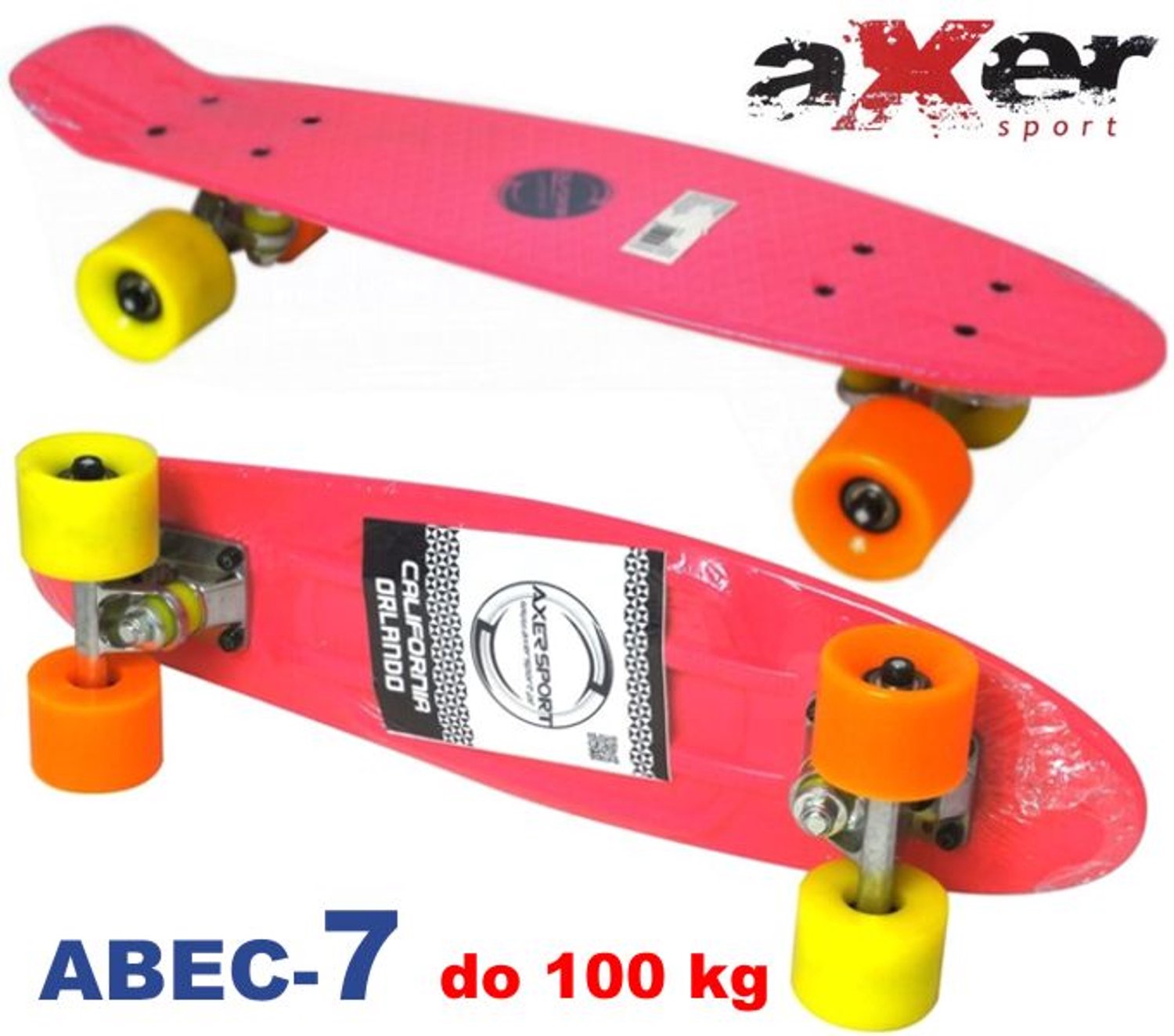 Axer California Skateboard ABEC-7 tot 100kg Roze