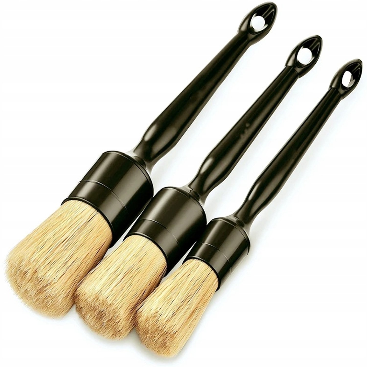 Professionele Auto Detail Penseel Set - 3 Stuks - Natuurhaar