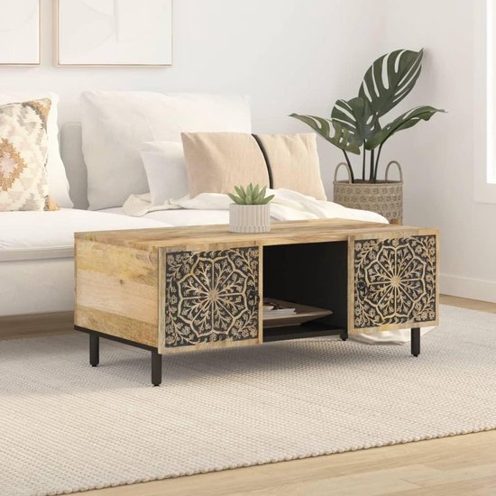 Tafel woonkamertafel balkontafel kleine bijzettafels - salontafel 100x54x40 cm massief hout mango voor keuken slaapkamer balkon woonkamer — afbeelding 4