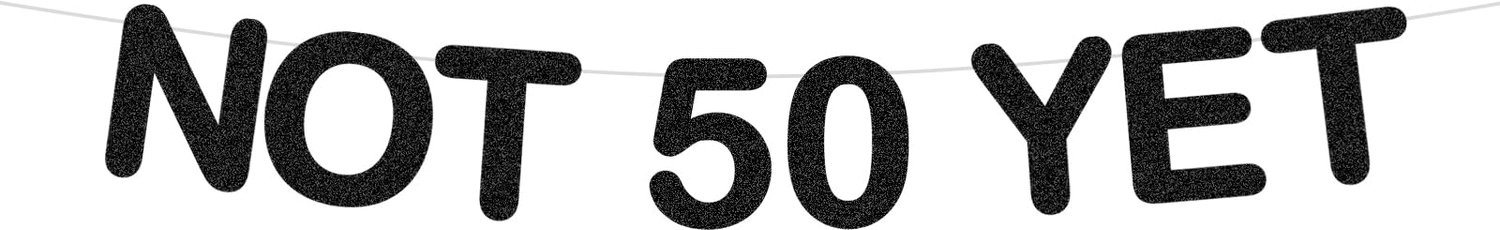 Verjaardagsbanner - Feestdecoratie - Vieren mijlpaal - Grappige boodschap - 127 x 1778 cm - Zwart glitter