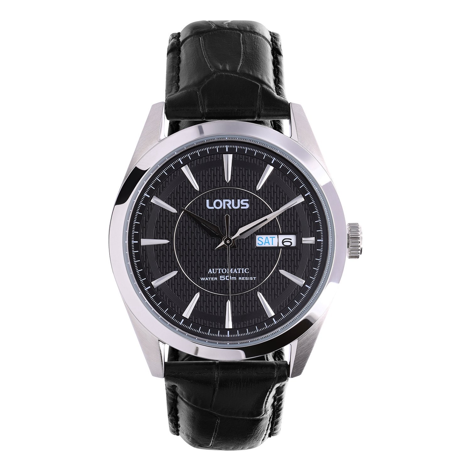 Lorus Heren Lorus horloge automaat met lederen band - Horloge - Leer - Zwart -