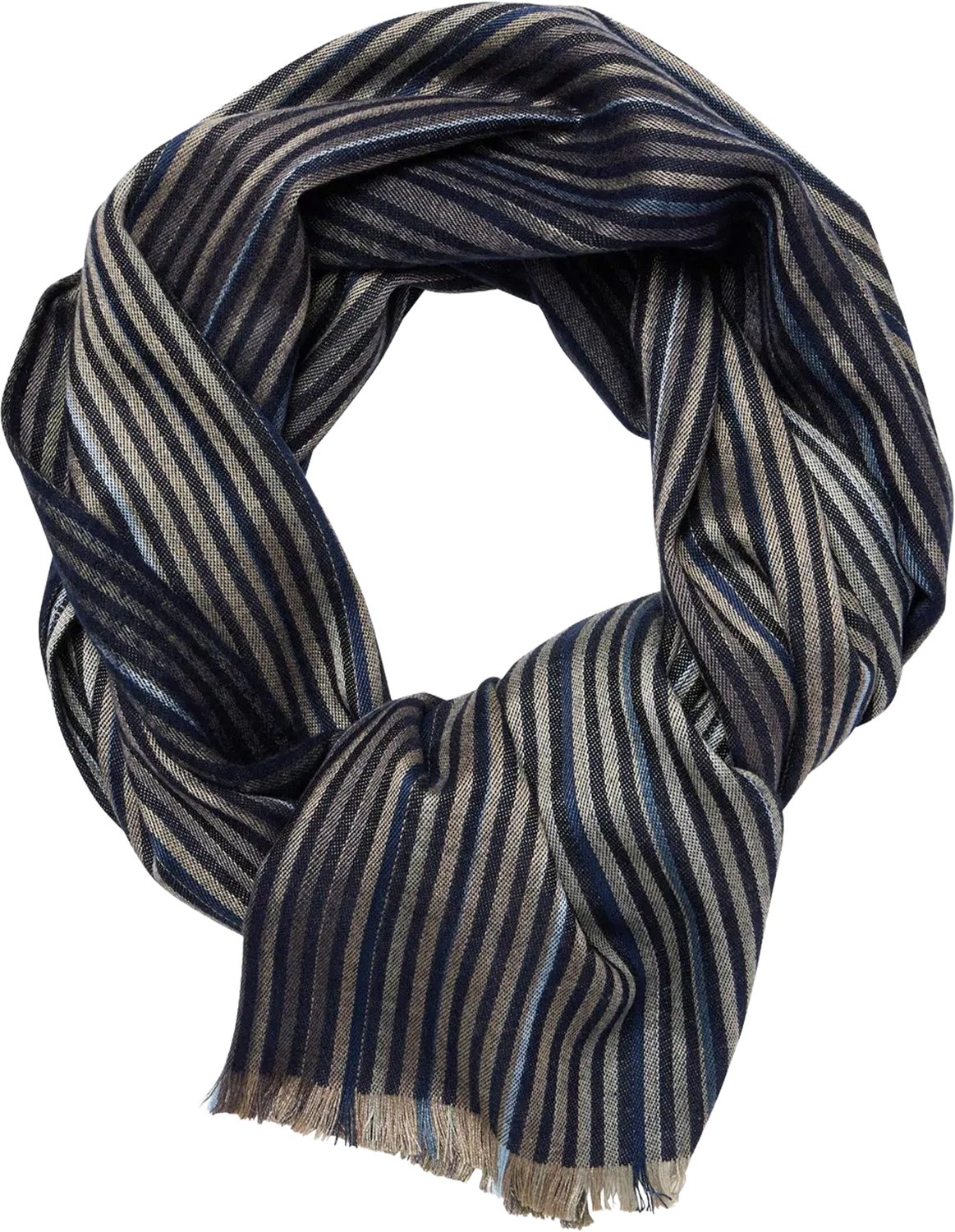 CASA MODA sjaal - donkerblauw - beige - lichtblauw dessin