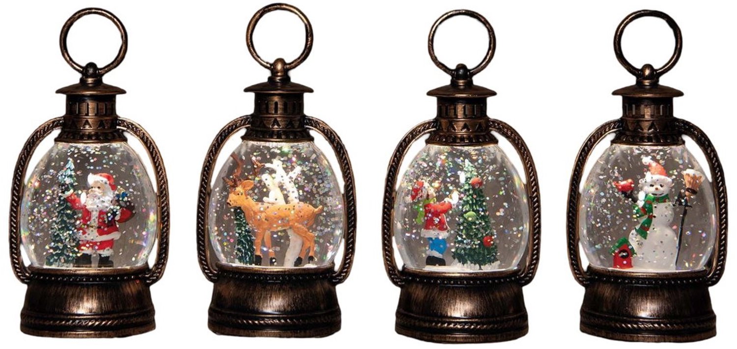 Lantaarn glitterbol 13x8 cm 4 varianten Anna's Collection