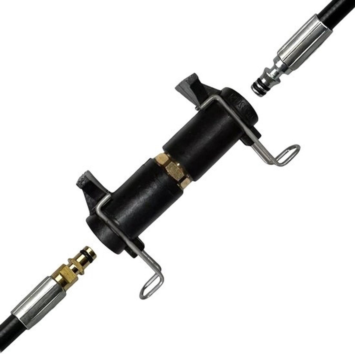 Hogedruk slangverbinder - Adapter koppeling - Hogedruk reinigen - Snelle klikverbinding - 14 cm - Zwart